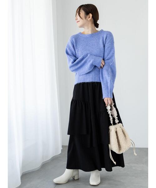 「Te chichi TERRASSE」 長袖ニット F ブルー レディース_画像3