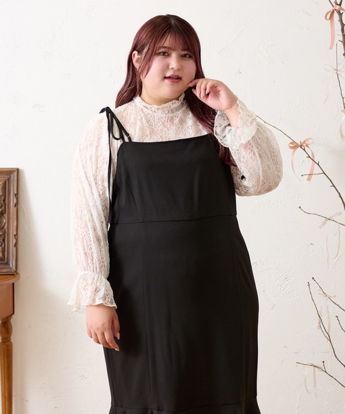 louiosy ルオシー LL キャミソールフレアワンピース Louiosy 「Louiosy」 キャミソールワンピース LL ブラック