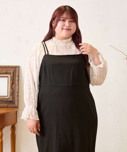 louiosy ルオシー LL キャミソールフレアワンピース Louiosy 「Louiosy」 キャミソールワンピース LL ブラック