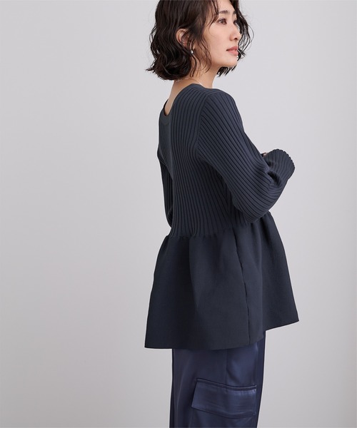 ur's（ユアーズ） ニット セーター 前後2wayペプラムニットトップス