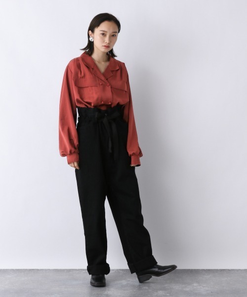 「JEANASIS」 長袖ブラウス FREE ブラック系その他 レディース JEANASIS 「JEANASIS」 長袖ブラウス FREE ブラック レディース