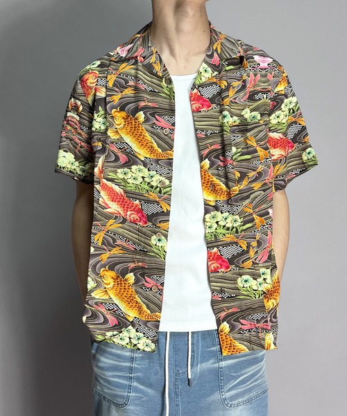  Bahama レーヨン オープンカラー アロハ シャツ アメカジ 古着–90's Tommy Bahama レーヨン バック刺繍 オープンカラーS/S