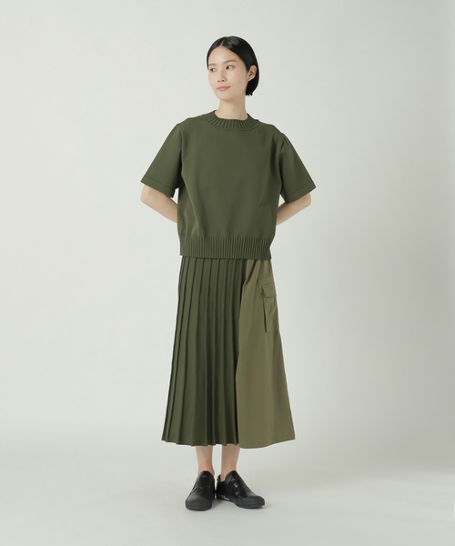 美品【NBB WEEKEND】ニットプリーツスカート ZUCCa（ズッカ） スカート ミリタリーニット / ニットスカート / P