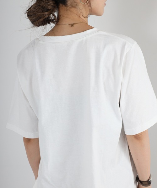 【新品】L)BONJOUR SAGAN CONFIANCEロゴピグメントTシャツ Bonjour Sagan（ボンジュールサガン） tシャツ CONFIANCEロゴ