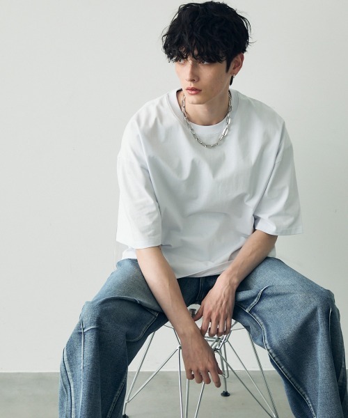 Shoowtime tシャツ Oversized cropped short sleeve T-shirt