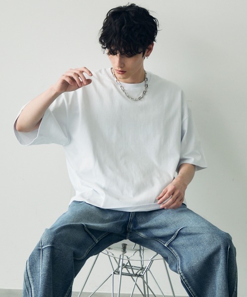 Shoowtime tシャツ Oversized cropped short sleeve T-shirt