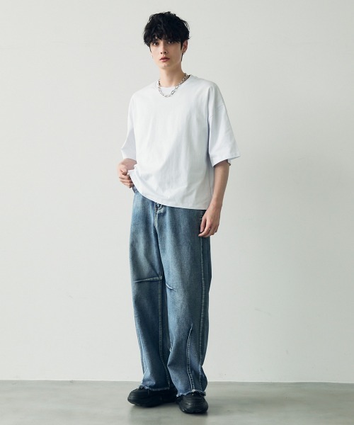 Shoowtime tシャツ Oversized cropped short sleeve T-shirt
