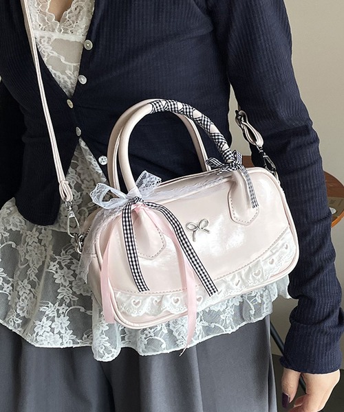 aimoha（アイモハ） ショルダーバッグ バッグ レース＆リボンデコミニ