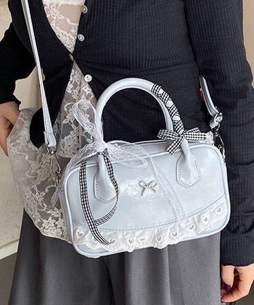 aimoha（アイモハ） ショルダーバッグ バッグ レース＆リボンデコミニ