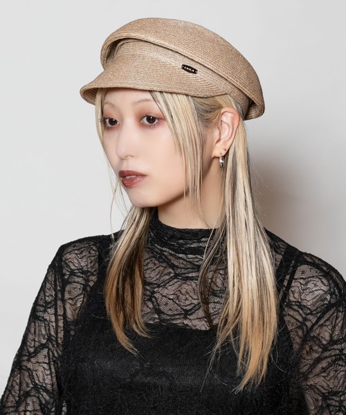 【超美品】高級イタリア製CA4LAカシラ ゴールドプレート付フェルトキャスケット CA4LA（カシラ） 帽子 キャスケット MIMI レディース : ZOZOTOWN Yahoo