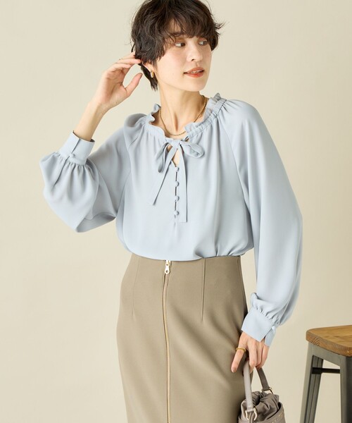 「NOLLEY'S Sophi」 長袖ブラウス 38 グレイッシュブルー レディース