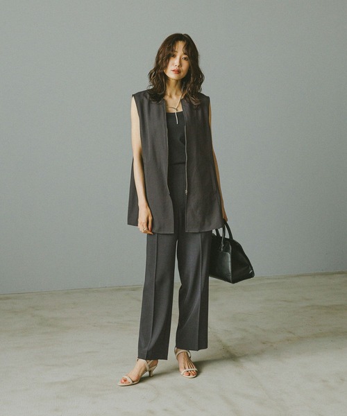 美品 Weirdo コーデュロイ ジレ ベスト ブラック 黒 black L GLOBAL WORK ベスト ジレ お手入れラクラクZIPベスト/499688