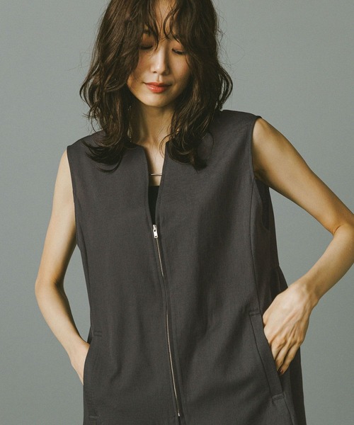 GLOBAL WORK（グローバルワーク） ベスト ジレ お手入れラクラクZIP