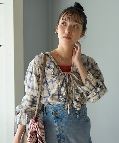 「FREAK'S STORE」 長袖ブラウス フリ- オフホワイト レディース