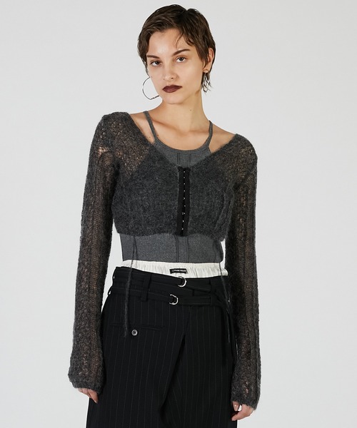カーディガン 「2025Autumn Pre-Order」モヘアメッシュショートカーデ / Mohair Mesh Short Cardigan レデ