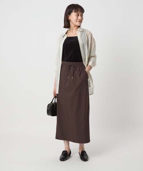 【未使用品】green label relaxing   タイトスカート UNITED ARROWS green label relaxing パウドレ ベルト タイト