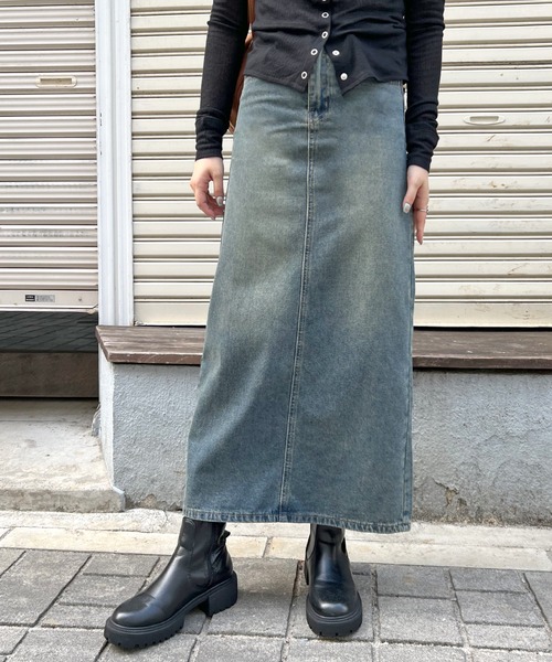 デニムスカート バックスリットデニムロングスカート : ZOZOTOWN Yahoo