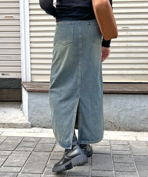 デニムスカート バックスリットデニムロングスカート : ZOZOTOWN Yahoo
