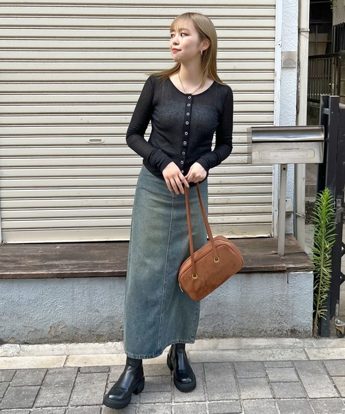 デニムスカート付き デニムスカート バックスリットデニムロングスカート : ZOZOTOWN Yahoo