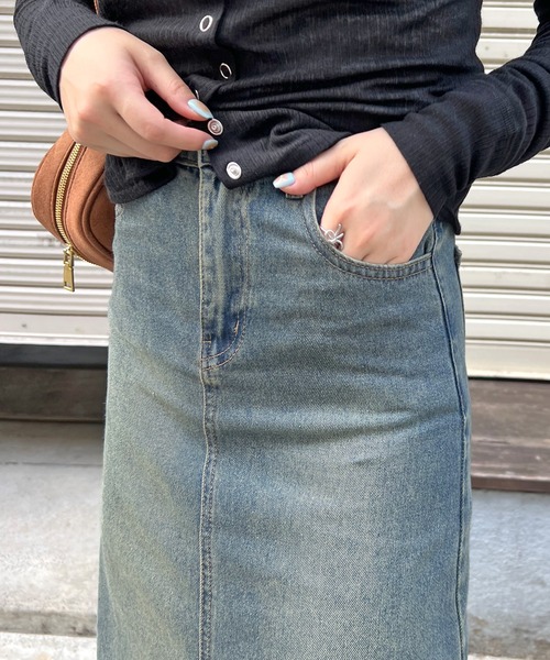 デニムスカート バックスリットデニムロングスカート : ZOZOTOWN Yahoo