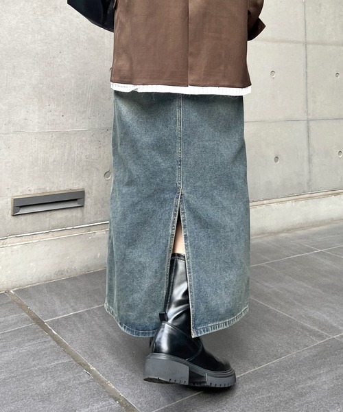 デニムスカート バックスリットデニムロングスカート : ZOZOTOWN Yahoo
