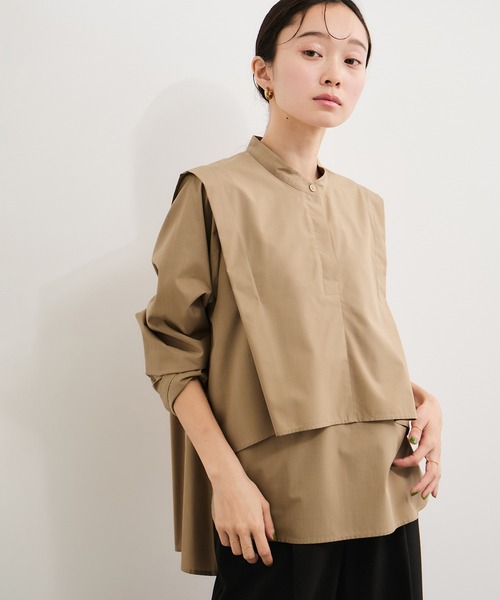 LE CERCLE par rope' ブラウス シャツ ブロード2WAYヘムタックブラウス