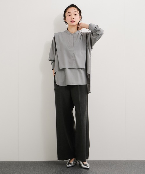 LE CERCLE par rope' ブラウス シャツ ブロード2WAYヘムタックブラウス