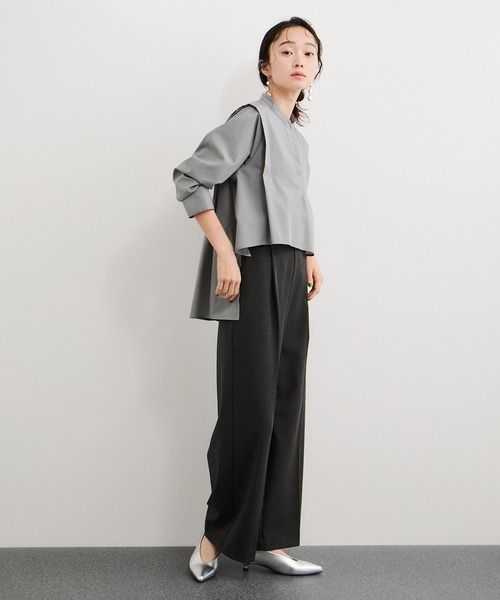 LE CERCLE par rope' ブラウス シャツ ブロード2WAYヘムタックブラウス