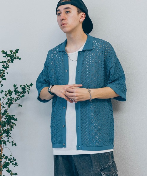 「RAGEBLUE」 ニットカーディガン MEDIUM ブラック メンズ_画像7