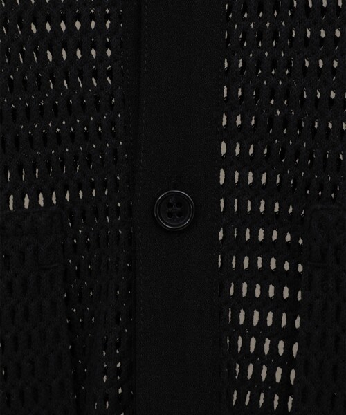 CLANE メッシュプルオーバーシャツ　ブラック　サイズ2 CLANE ブラウス シャツ 「CLANE/クラネ」MESH POCKET OVER