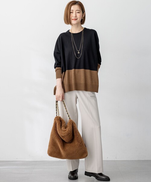 23区（ニジュウサンク） ニット セーター 「洗える」ウーステッド