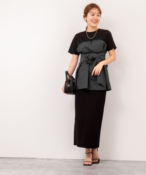 [NOLLEY'S] трикотаж с коротким рукавом 38 темно-синий женский 