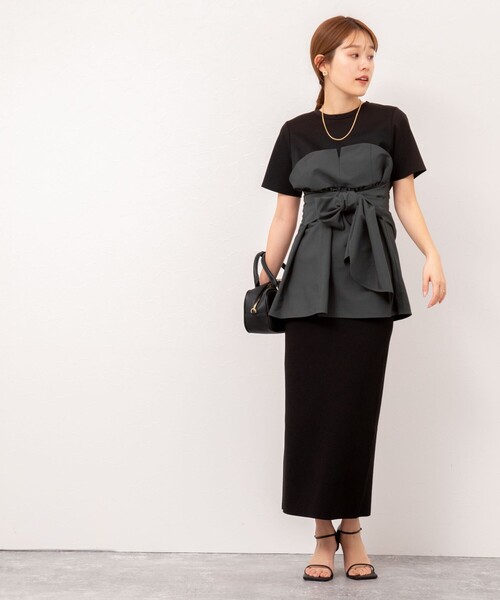 [NOLLEY'S] трикотаж с коротким рукавом 38 темно-синий женский 