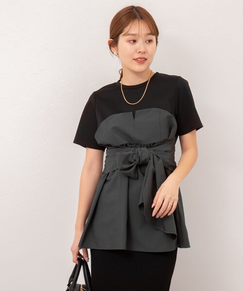 [NOLLEY'S] трикотаж с коротким рукавом 38 темно-синий женский 