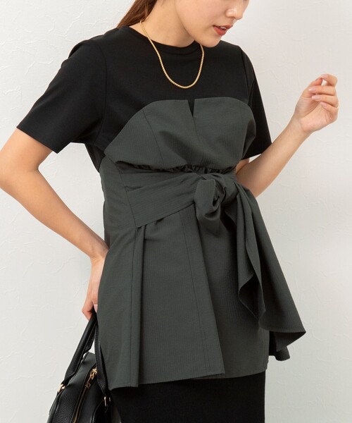 [NOLLEY'S] трикотаж с коротким рукавом 38 темно-синий женский 