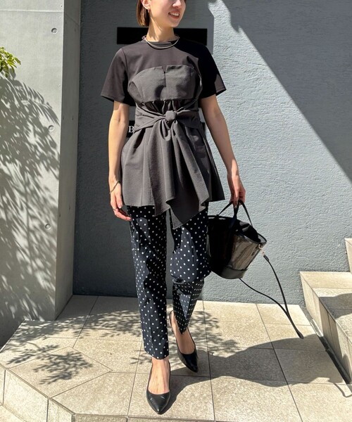 [NOLLEY'S] трикотаж с коротким рукавом 38 темно-синий женский 