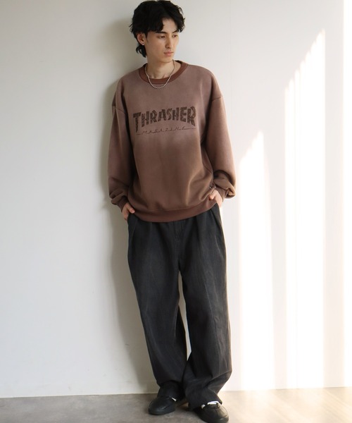 ビンテージ　スラッシャー　鬼フェード THRASHER（スラッシャー） トレーナー スウェット 「THRASHER