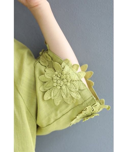 「CAWAII」 「V－I－A－N－T－E」7分袖ブラウス FREE グレー レディース_画像2