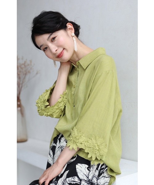 「CAWAII」 「V－I－A－N－T－E」7分袖ブラウス FREE グレー レディース_画像5