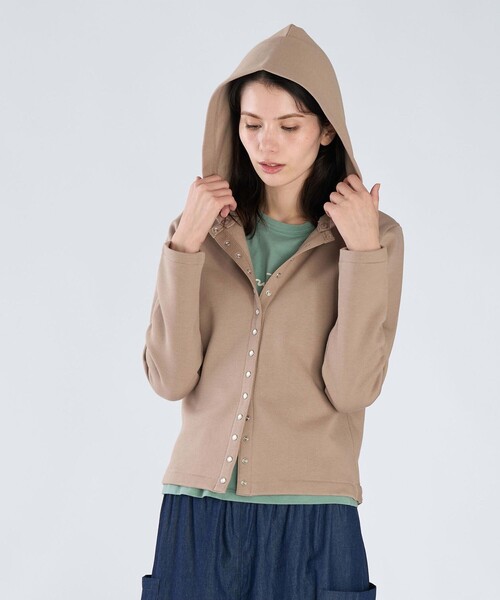 Agnes b. オーガニックコットン 長袖 カーディガンプレッション agnes b.（アニエスベー） カーディガン オーガニックコットン 長袖