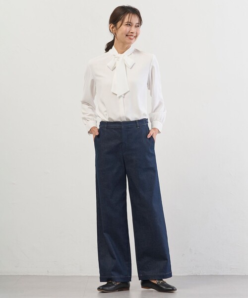 新品✨MADISONBLUE  タイサテンブラウス  navy 02 VISCOSE COTTON SATIN TOP/ Blue [2019SS] サテンブラウス – Numero CLOSET