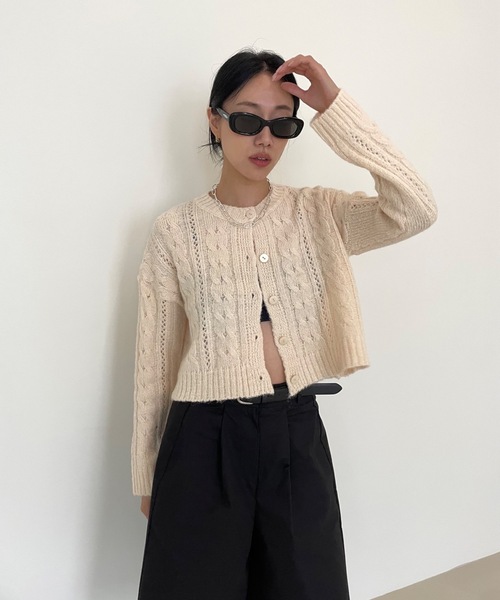 「Didot.showroom」 ニットカーディガン FREE モカ レディース_画像4