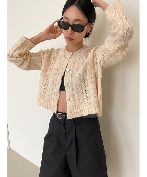 「Didot.showroom」 ニットカーディガン FREE モカ レディース_画像7