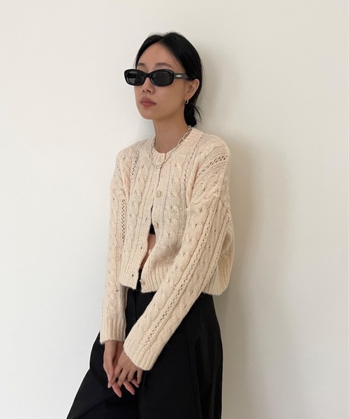 「Didot.showroom」 ニットカーディガン FREE モカ レディース_画像8