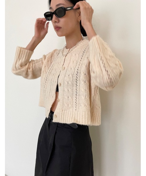 「Didot.showroom」 ニットカーディガン FREE モカ レディース_画像9