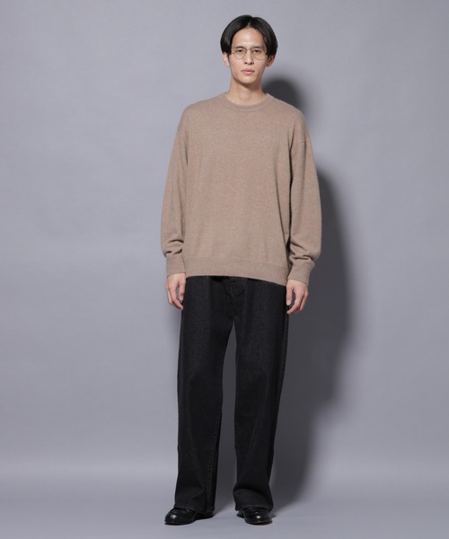 新品・未使用☆アンゴラ混クールネックニット アンゴラ混ライトクルーネックニット