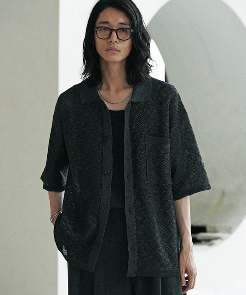 「WYM LIDNM」 半袖シャツ M グレー メンズ_画像4