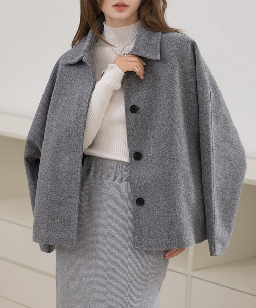 DAY CLOSET コート アウター 「裏キルティング/前後アシメで後ろ姿