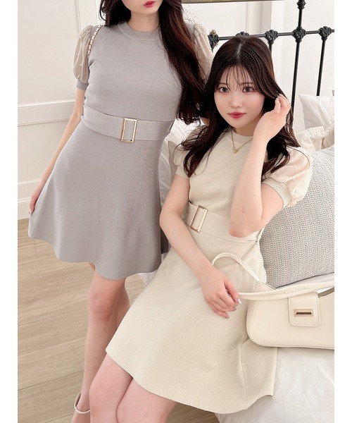 「MIIA」 半袖ワンピース FREE ベージュ レディース_画像7