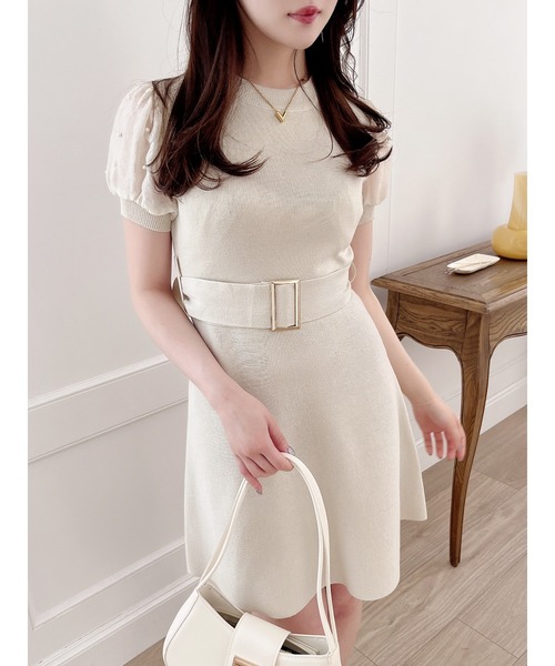 「MIIA」 半袖ワンピース FREE ベージュ レディース_画像8